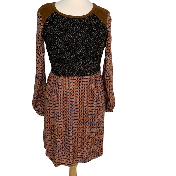 Anthropologie Dresses & Skirts - Anthropologie THML Mixed Media Print and Tweed Mini Dress XS